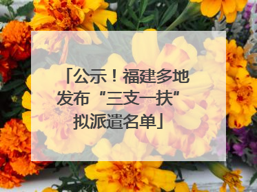 公示！福建多地发布“三支一扶”拟派遣名单