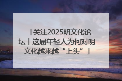 关注2025明文化论坛丨这届年轻人为何对明文化越来越“上头”