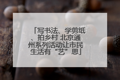 写书法、学剪纸、拍乡村 北京通州系列活动让市民生活有“艺”思