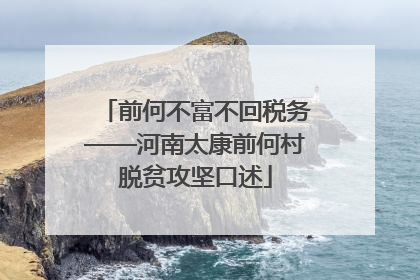 前何不富不回税务——河南太康前何村脱贫攻坚口述