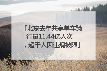 北京去年共享单车骑行量11.44亿人次，超千人因违规被限