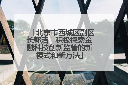 北京市西城区副区长郭洁：积极探索金融科技创新监管的新模式和新方法