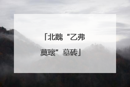 北魏“乙弗莫瓌”墓砖