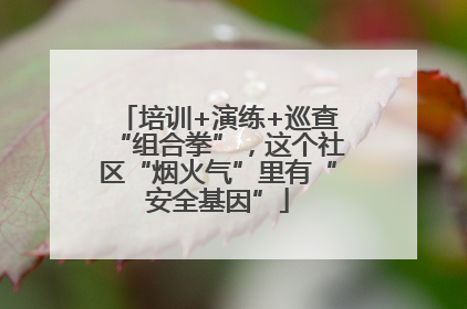 培训+演练+巡查“组合拳”，这个社区“烟火气”里有“安全基因”