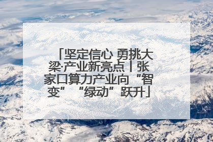 坚定信心 勇挑大梁·产业新亮点丨张家口算力产业向“智变”“绿动”跃升