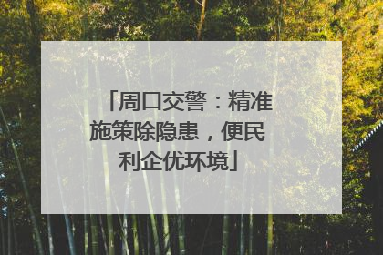 周口交警：精准施策除隐患，便民利企优环境