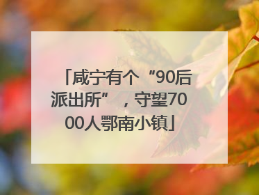 咸宁有个“90后派出所”，守望7000人鄂南小镇
