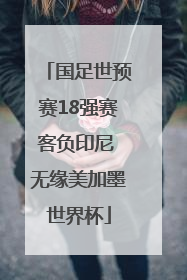 国足世预赛18强赛客负印尼 无缘美加墨世界杯