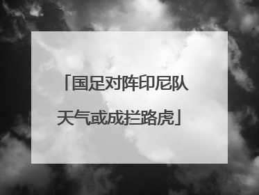 国足对阵印尼队 天气或成拦路虎
