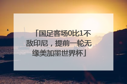 国足客场0比1不敌印尼，提前一轮无缘美加墨世界杯