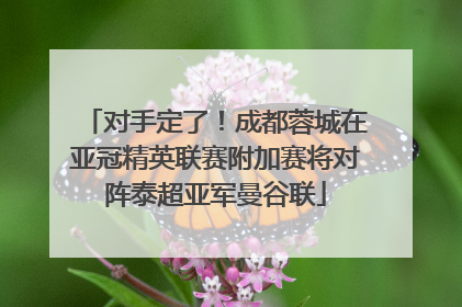 对手定了！成都蓉城在亚冠精英联赛附加赛将对阵泰超亚军曼谷联