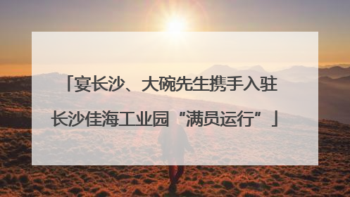 宴长沙、大碗先生携手入驻 长沙佳海工业园“满员运行”