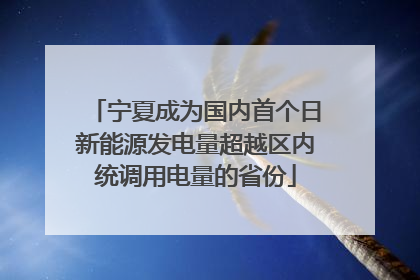 宁夏成为国内首个日新能源发电量超越区内统调用电量的省份