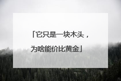 它只是一块木头，为啥能价比黄金