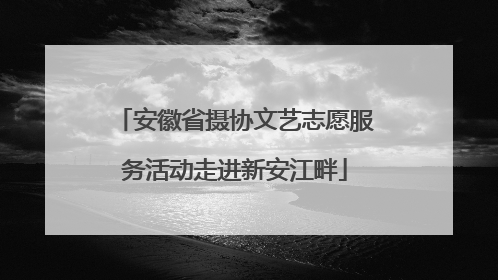 安徽省摄协文艺志愿服务活动走进新安江畔