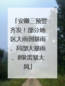安徽三预警齐发！部分地区大雨到暴雨、局部大暴雨、8级雷暴大风