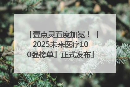 壹点灵五度加冕！「2025未来医疗100强榜单」正式发布