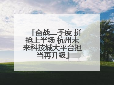 奋战二季度 拼抢上半场 杭州未来科技城大平台担当再升级