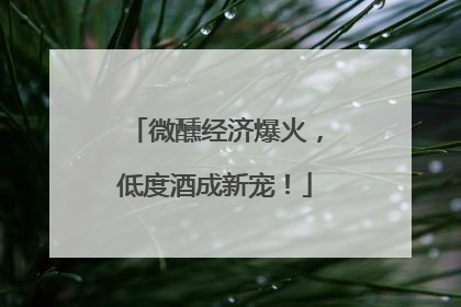 微醺经济爆火，低度酒成新宠！