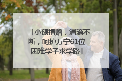 小额捐赠，涓滴不断，呵护万宁61位困难学子求学路