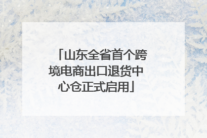 山东全省首个跨境电商出口退货中心仓正式启用