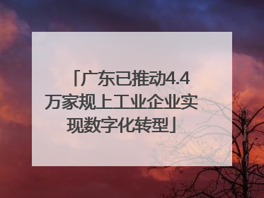 广东已推动4.4万家规上工业企业实现数字化转型