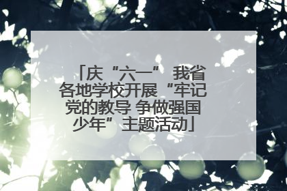 庆“六一” 我省各地学校开展“牢记党的教导 争做强国少年”主题活动
