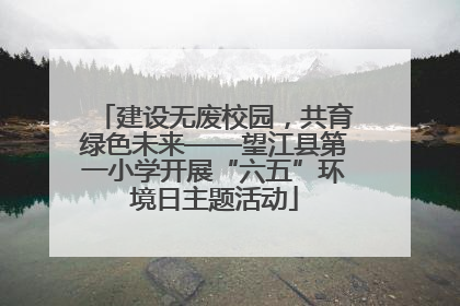 建设无废校园，共育绿色未来——望江县第一小学开展“六五”环境日主题活动
