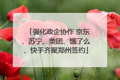 强化政企协作 京东、苏宁、美团、饿了么、快手齐聚郑州签约