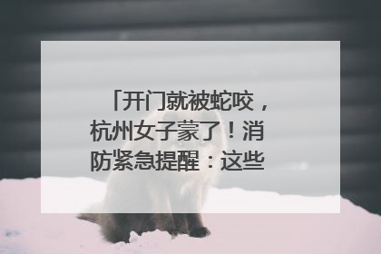 开门就被蛇咬，杭州女子蒙了！消防紧急提醒：这些方法都不靠谱！