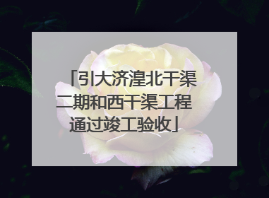 引大济湟北干渠二期和西干渠工程通过竣工验收