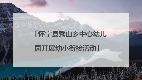 怀宁县秀山乡中心幼儿园开展幼小衔接活动