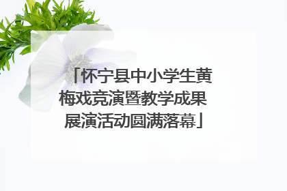 怀宁县中小学生黄梅戏竞演暨教学成果展演活动圆满落幕