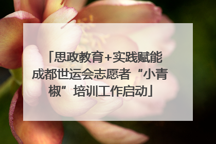 思政教育+实践赋能 成都世运会志愿者“小青椒”培训工作启动