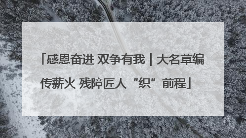感恩奋进 双争有我｜大名草编传薪火 残障匠人“织”前程
