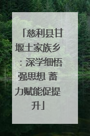 慈利县甘堰土家族乡：深学细悟强思想 蓄力赋能促提升