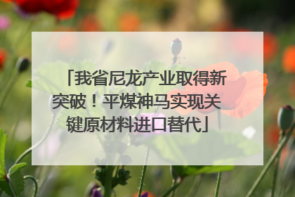 我省尼龙产业取得新突破！平煤神马实现关键原材料进口替代
