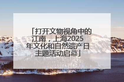打开文物视角中的江南，上海2025年文化和自然遗产日主题活动启幕