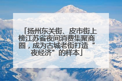 扬州东关街、皮市街上榜江苏省夜间消费集聚商圈，成为古城老街打造“夜经济”的样本