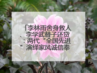 李林雨舍身救人、李学武替子还贷：两代“全国先进”演绎家风诚信奉献传奇