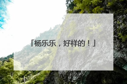 杨乐乐，好样的！
