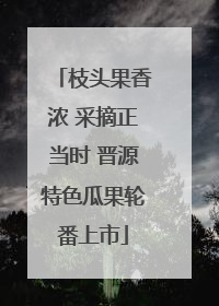 枝头果香浓 采摘正当时 晋源特色瓜果轮番上市