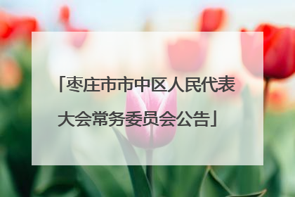 枣庄市市中区人民代表大会常务委员会公告