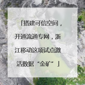 搭建可信空间，开通流通专网，浙江移动这项试点激活数据“金矿”