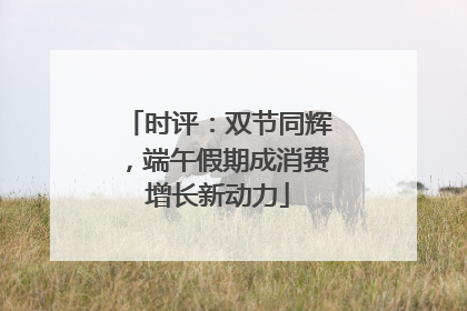 时评：双节同辉，端午假期成消费增长新动力