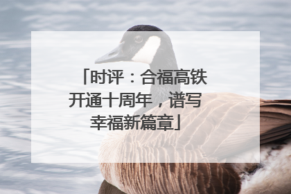 时评：合福高铁开通十周年，谱写幸福新篇章