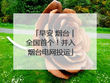 早安 烟台｜全国首个！并入烟台电网投运