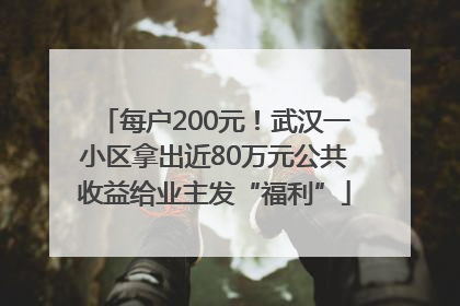 每户200元！武汉一小区拿出近80万元公共收益给业主发“福利”