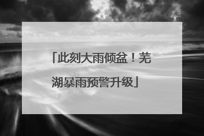 此刻大雨倾盆！芜湖暴雨预警升级