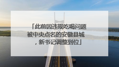 此前因违规吃喝问题被中央点名的安徽县城，新书记调整到位